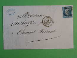 BX10 FRANCE  BELLE LETTRE   1860 NANTES A CLERMONT FERRAND +N°14   +AFF. INTERESSANT +++ + - 1853-1860 Napoléon III.