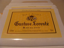 Etiquette De Vin Jamais Collée Wine Label  Weinetikett   1 Etiquettes Alsace Riesling Gustave Lorentz - Riesling