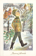 FETES - Nouvel An - Bonne Année - Jeune Garçon - Neige - Carte Postale Ancienne - Nouvel An