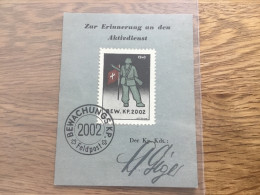 Schweiz Militärbriefmarke Mit Unterschrift Des Kp.Kdt  Giger Bewachungskompanie 2002 - Vignetten