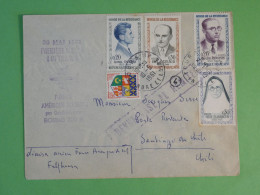 BX10 FRANCE  BELLE LETTRE 1961 PAR BOEING  1ER VOL TOURS SANTIAGO CHILI  +   +AFF. INTERESSANT + + - 1960-.... Cartas & Documentos