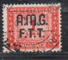 TRIESTE A 1947 1949 AMG-FTT SOPRASTAMPATO OVERPRINTED SEGNATASSE TAXES TASSE POSTAGE DUE LIRE 1 USATO USED OBLITERE' - Portomarken