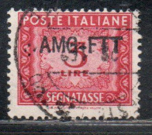 TRIESTE A 1949 1954AMG-FTT SOPRASTAMPATO D'ITALIA ITALY OVERPRINTED SEGNATASSE POSTAGE DUE TAXES TASSE LIRE 3 USATO USED - Postage Due