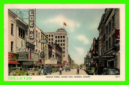 LONDON, ONTARIO - DUNDAS STREET, FACING EAST - ANIMATED WITH OLD CARS - BOND STREET SERIES - VALENTINE-BLACK CO LTD - - London