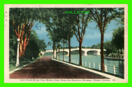 OTTAWA, ONTARIO - BANK STREET BRIDGE OVER RIDEAU CANAL ALONG THE DOMINION DRIVEWAY - TRAVEL IN 1949 - PHOTOGELATINE - - Ottawa