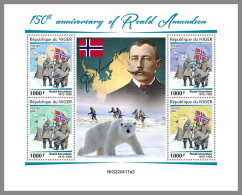 NIGER 2022 MNH Roald Amundsen M/S - OFFICIAL ISSUE - DHQ2331 - Polarforscher & Promis