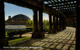 CPA Breslau Wrocław In Schlesien, Pergola Mit Blick Auf Die Jahrhunderthalle - Schlesien