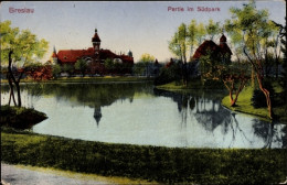 CPA Wrocław Breslau Schlesien, Partie Im Südpark - Schlesien