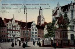 CPA Wrocław Breslau Schlesien, Kurfürstenseite Und Denkmal Friedrich Wilhelm III. - Schlesien