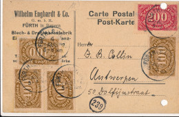 FIRMENKARTE  FÜRTH   WILHELM ENGHARDT  BLECH FABRIK   1923     2 SCANS - Fuerth