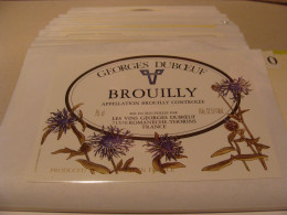 Etiquette De Vin Jamais Collée Wine Label  Weinetikett   1 Etiquettes Beaujolais Brouilly Georges Duboeuf - Beaujolais