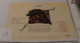 Etiquette De Vin Jamais Collée Wine Label  Weinetikett   1 Etiquettes Beaujolais Villages Bergeron - Beaujolais