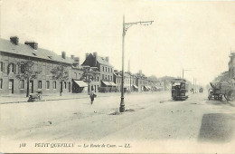 - Seine Maritime -ref-C527- Le Petit Quevilly - La Route De Caen - Arrivée D Un Tramway - Tramways - Transports - - Le Petit-quevilly