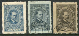 CZECHOSLOVAKIA 1920 Definitive: President Masaryk, Used.  Michel 159-161 - Usados