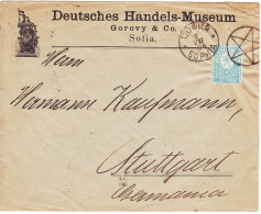 1894 BULGARIA SMALL LION LETTER 25 ST. VIENNA PRINT PERF. 10 1/2 FROM SOFIA TO GERMANY. - Lettres & Documents
