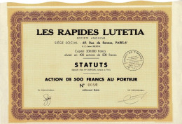 Titre De 1939 - Les Rapides Lutecia - - Transport