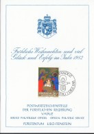 LIECHTENSTEIN  Offizielle Glückwunschkarte 15, Mit 789, Weihnachten 1981 - Lettres & Documents