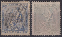 CUBA 1874 - MLH/canceled - Sc# 59, 60 - Cuba (1874-1898)