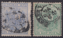 CUBA 1875 - Canceled - Sc# 64, 65 - Kuba (1874-1898)