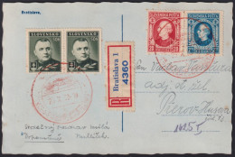 F-EX35357 SLOVAKIA 1939 REG POSTCARD RED CANCEL. - Cartas & Documentos