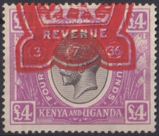 F-EX37491 KENYA UGANDA 1922-27 GEORGE V. 4 POUND USED Yvert.21. + 2100€.   - Kenya & Oeganda