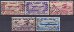 F-EX37595 EGYPT 1935 INTERNATIONAL AVIATION CONGRESS CANCEL COMPLETE SET. - Used Stamps