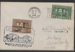 1930, First Flight Cover, Edmonton-North Battleford - Primeros Vuelos