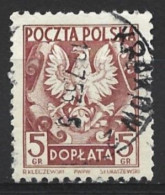 Poland 1951. Scott #J123 (U) Polish Eagle - Impuestos