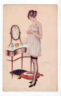 Carte Illustrateur Suzanne MEUNIER - Dans Le Demi Monde N° 6, Série 38 (Femme Nue Avec Coiffeuse Miroir) - Meunier, S.