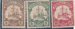 ALLEMAGNE - MARSHALL-INSELN - 3 PFENNIG - 5 PFENNIG - IO PFENNIG - NEUFS - Marshall Islands