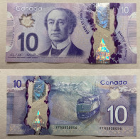 Kanada Canada 10 Dollars 2013 Eisenbahn Polymer Gebraucht Mit Falzen - Canada