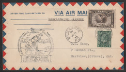 1935, First Flight Cover, Bourlamaque-Siscoe - Primeros Vuelos