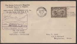 1928, First Flight Cover, Winnipeg-Saskatoon - Primeros Vuelos