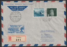 1948, Air France, Erstflug, Vaduz-Port De France, Zuleitungspost - Luchtpostzegels