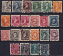 F-EX37637 ARGENTINA 1892-98 RIVADAVIA BELGRANO & SAN MARTIN SET USED.   - Used Stamps