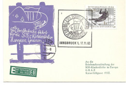 0439x: SOS- Kinderdorf- Spendenbeleg 1963, Innsbruck- Europabrücke - Abarten & Kuriositäten