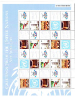 UNN 857a MNH SHT/20+20LBLS 2003 "Greetings From The United Nations" CV $260.00 - Neufs