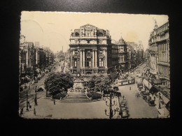 BRUXELLES Brussels Place De Brouckere Tram Tramway 1950 Cancel BELGIUM Postcard - Places, Squares