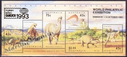 Australie - Australia 1993 Yvert BF 21, Prehistorical Animals, Dinosaurs, Overprinted Bangkok - Miniature Sheet - MNH - Blocks & Sheetlets