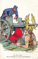 WW1 Guerre 14/18 War * CPA Illustrateur * Satirique Canon Germania * Au Dos CACHET Franchise Postale 90ème Régiment - War 1914-18