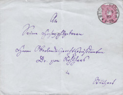 Deutsches Reich Postal Stationery Ganzsache 10 PFENNIG Adler In Ellipse (146,5 X 113,5mm) BADEN-BADEN 1883 STUTTGART - Omslagen