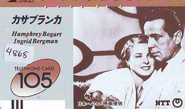 Télécarte Japon 230-029 * CINEMA * FILM * CASABLANCA * BOGART * BERGMAN  (4868) MOVIE * JAPAN Phonecard * Kino - Kino