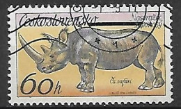 TCHECOSLOVAQUIE    -     RHINOCEROS   -    Oblitéré - Rhinocéros