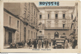 Basilicata-potenza Piazza Sedile Veduta Auto D'epoca Auto Corriere Persona Bella Animatissima Anni 20 30 (f.piccolo) - Potenza