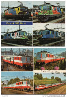 Treni E Locomotive Svizzera Vedute Tematica Ferrovie Treno (due Cartoline Colore-n.viagg.) - Eisenbahnen