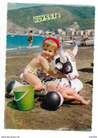 Giochi Giocattoli La Mucca Carolina Gonfiabile Da Mare Anni 60 Veduta Bambina Al Mare Con La Mucca Carolina - Jeux Et Jouets