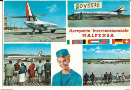 Aeroporto Intercontinentale Malpensa Milano Lombardia Vedute Vedutine Aereo Aerei Pista Passeggeri Animate Fine Anni 60 - Aérodromes