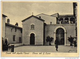 Umbria-terni-castel Dell'aquila Frazione Di Montecastrilli Veduta Chiesa Del S.cuore Anni 50 - Autres & Non Classés