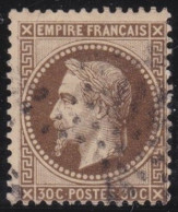 France  .  Y&T   .   30     .     O   .    Oblitéré - 1863-1870 Napoléon III Con Laureles