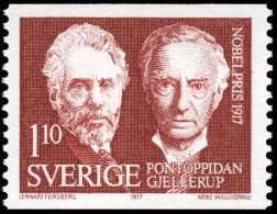 Sweden 1977 MNH, Nobel Literature Winner Gjellerup & Pontoppidan - Prix Nobel